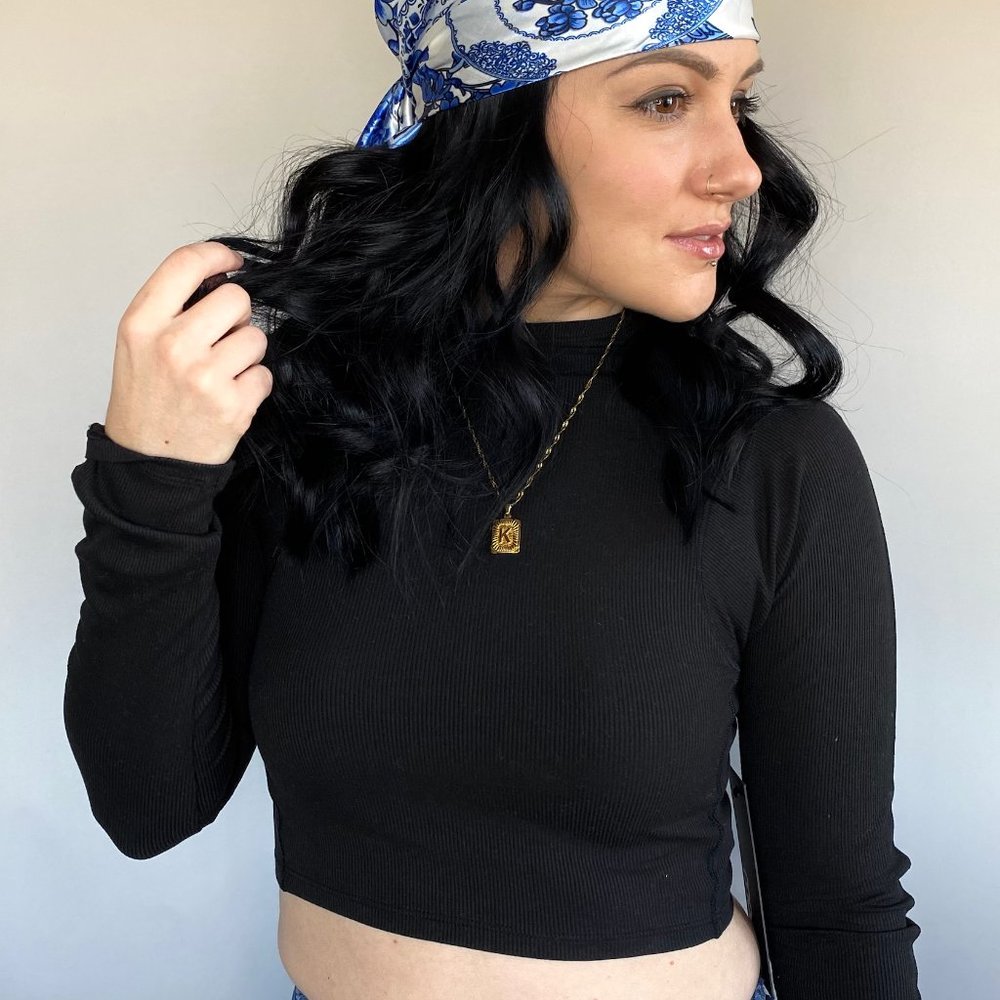 Mono B Cropped Mock Neck